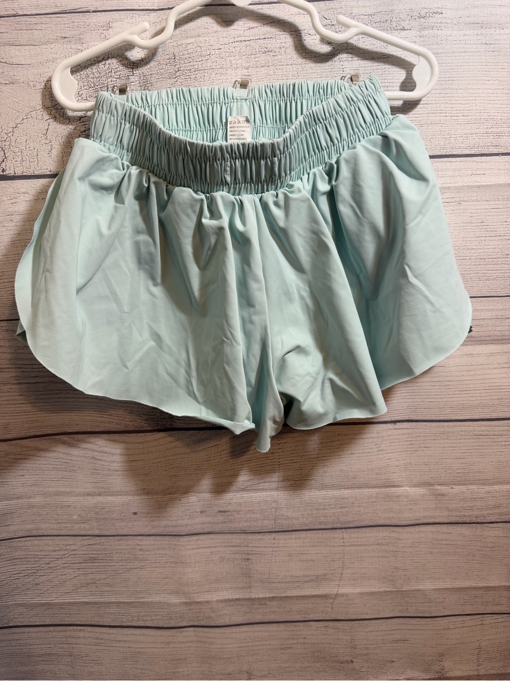 Girls' Light Aqua Smocked-Waist Athletic Shorts